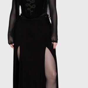 BNWOT Killstar Hellverina Maxi Split Maxi Skirt - Size XL